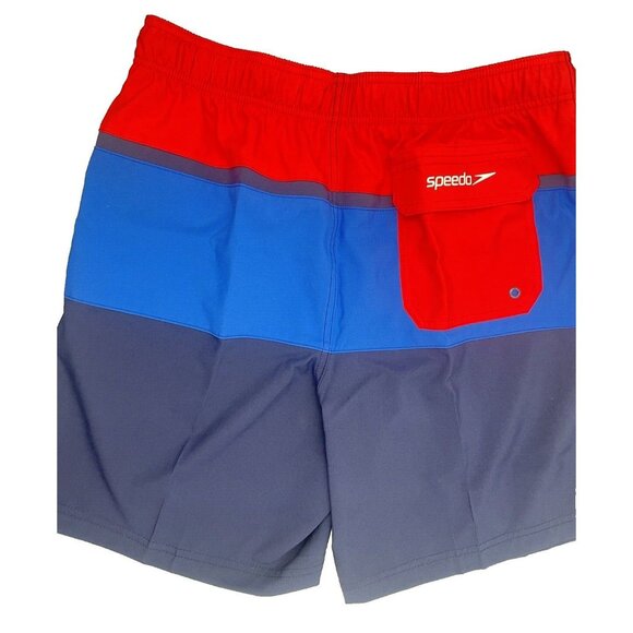 Speedo Men's 4-WAY STRETCH Swim Trunk Mid Length Redondo Stripe 18'' Large - Picture 15 of 16